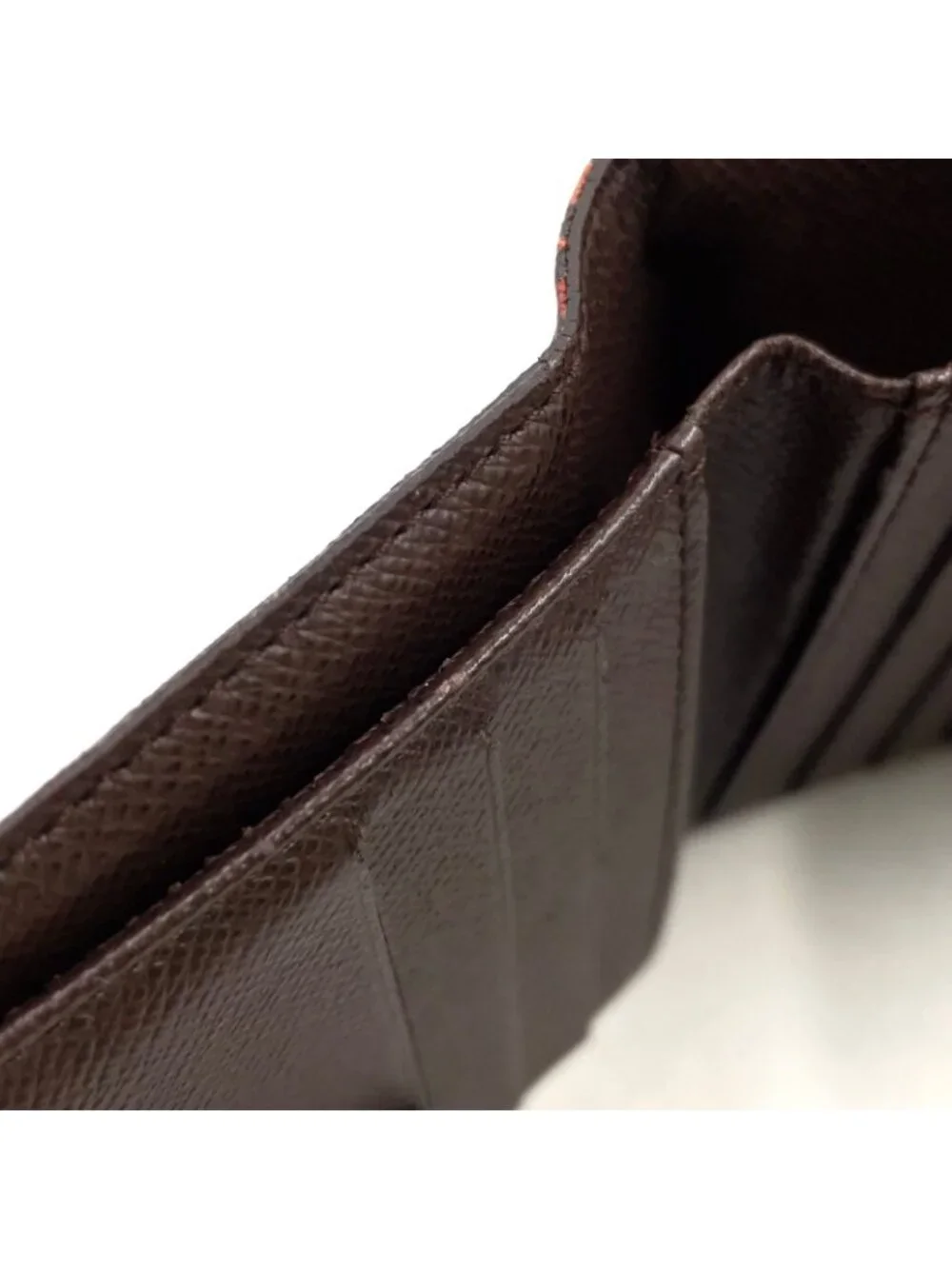 Louis Vuitton Portefeuille Elise Damier Ebene Leather with Initials Brown Hook
